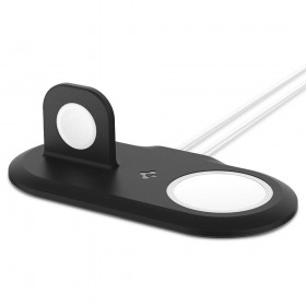 SPIGEN MAGFIT DUO APPLE MAGSAFE & APPLE WATCH CHARGER STAND BLACK