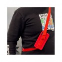 Rope case żelowe etui ze smyczą łańcuszkiem torebka smycz Samsung Galaxy A12 czarny