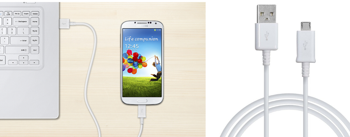 Autoryzowany serwis urządzeń mobilnych firmy Samsung oferuje 100% oryginalny kabel ze złączem micro USB.